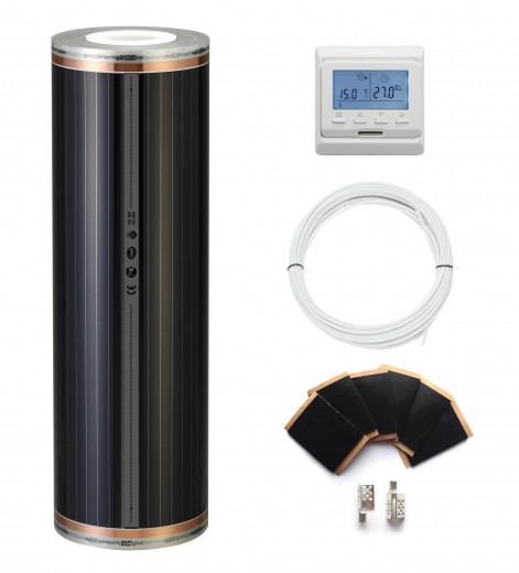 Инфракрасный пленочный теплый пол 0,5 м² с терморегулятором Е —